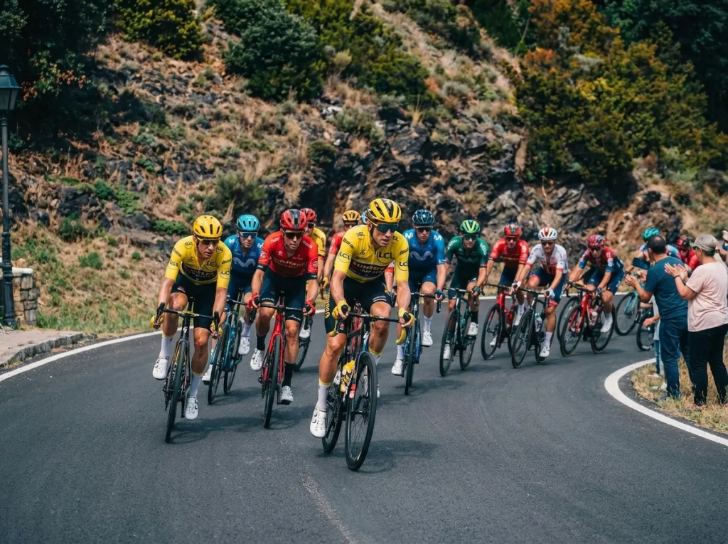 La Vuelta ciclista pasando por una carretera de montaña de Andorra